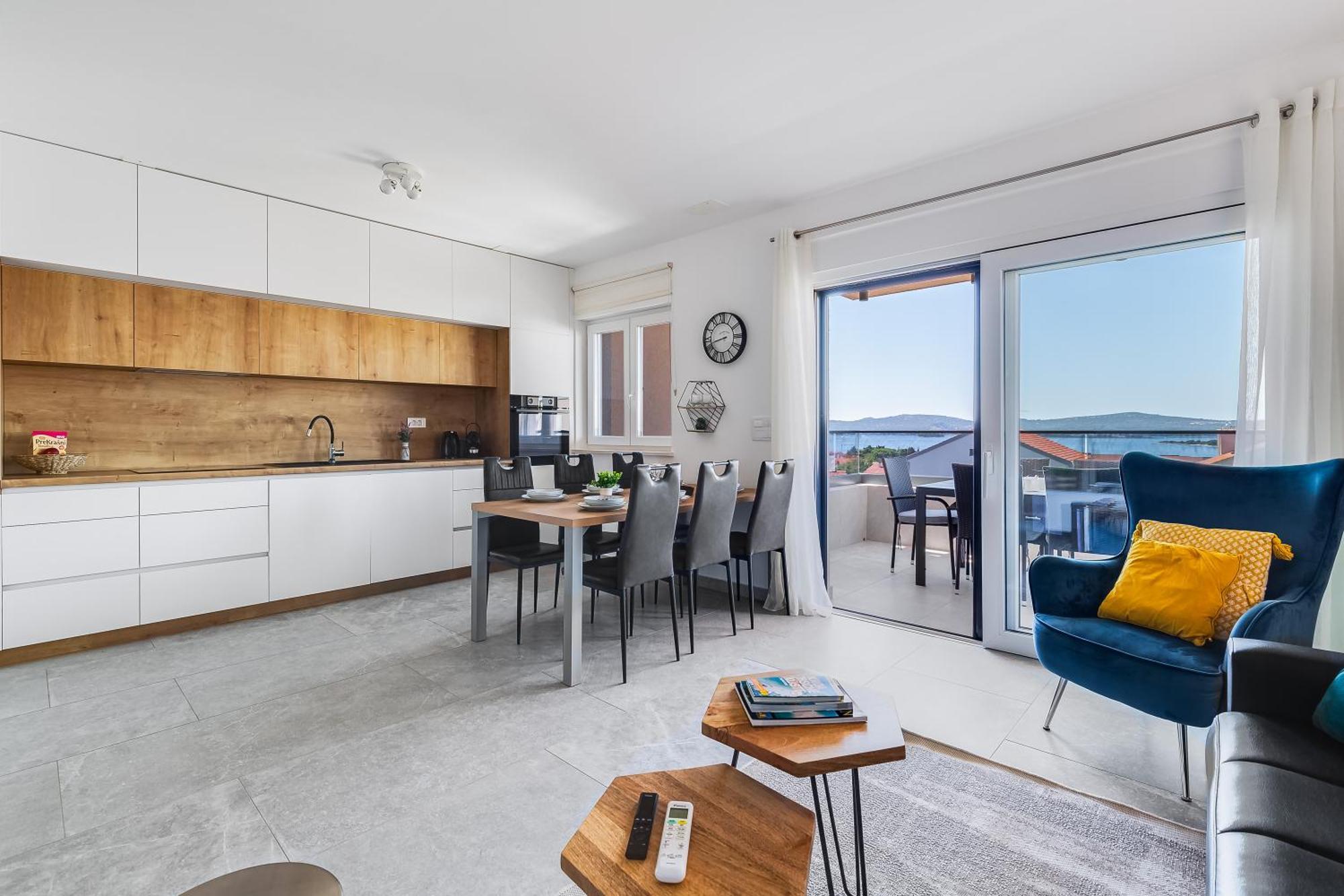 Sea Bay View Apartment - Appartement Avec Piscine Et Magnifique Vue Sur Mer Sveti Filip i Jakov Eksteriør billede